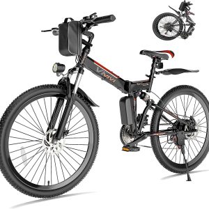 Vivi Electric Bike for Adults Foldable 500W Electric Mountain Bike 26'' Ebike 20MPH Adult Electric Bicycles with 48V Removable Battery, Up to 50 Miles, Professional 21 Speed, Dual Shock Absorber