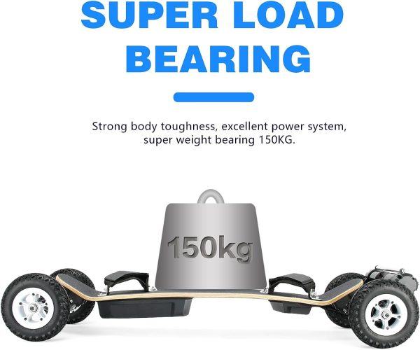 Powerful Offroad Electric Skateboard with Dual Belt Motor Fat Tires for All-Terrain Adventure - Electric Mountain Board Designed for Thrilling Rides