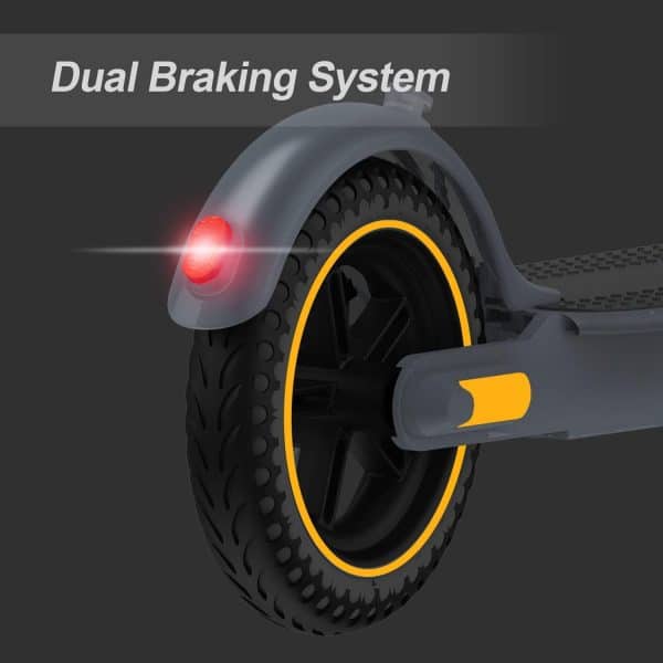 Electric Scooter 10" Solid Tires 600W Peak Motor Up to 20Miles Range and 19Mph Speed for Adults - Portable Folding Commuting Scooter with Double Braking System and App
