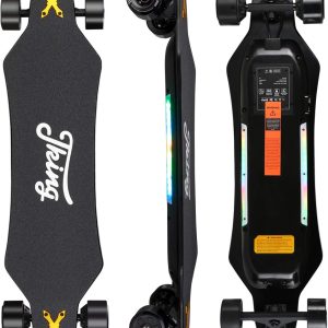 JKING Electric Skateboard Electric Longboard with Remote Control Electric Skateboard,900W Hub-Motor,26 MPH Top Speed，21.8 Miles Range,3 Speed Adjustment，Max Load 330 Lbs,12 Months Warranty
