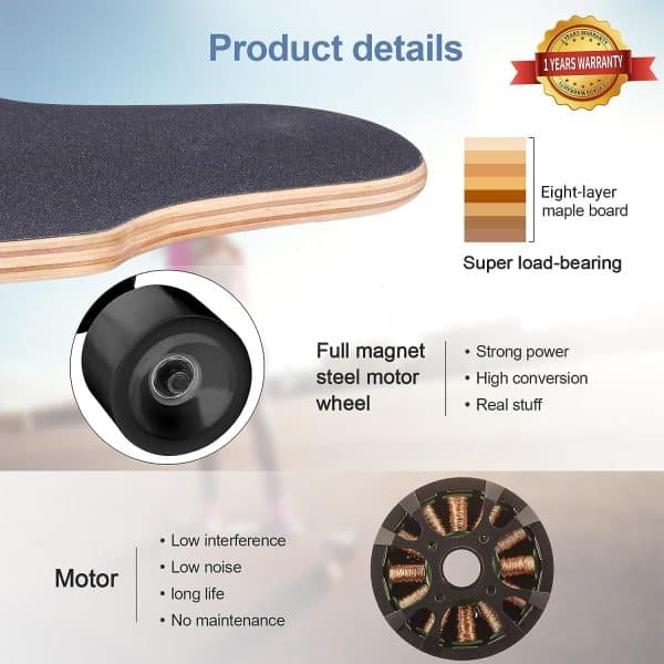 Electric Skateboard for Adults with Wireless Remote Skateboard Electric Longboard for Youths