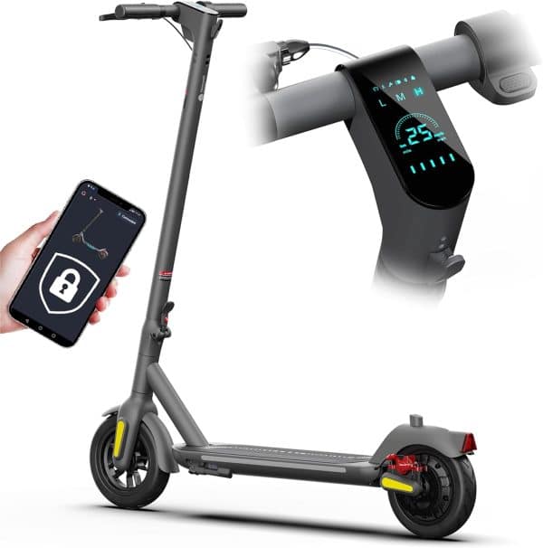 Smart Electric Scooter - M1 Revolution Chip with Energy Recovery System, E-Scooter APP Control Equipped with Braking System, S1 Intelligent Power System, Digital Display System, Max 18.6Miles Range