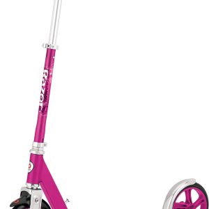 Razor A5 Lux Kick Scooter for Kids Ages 8+ - 8" Urethane Wheels, Anodized Finish Featuring Bold Colors and Graphics, for Riders up to 220 lbs