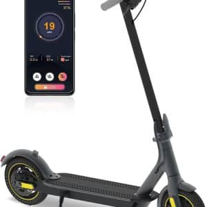 Electric Scooter 10" Solid Tires 600W Peak Motor -19 Mph Speed Folding e Scooter for Adults,with Smart App,Al Alloy Frame and Dual Brakes