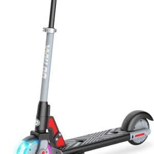 Gotrax GKS Lumios/Plus Kids Electric Scooter, Max 7.5MPH 7/6.25Miles Range 150W Motor with Flash Lights, 6" Solid Wheel, Electric Kick Scooter for Kids Ages 6-12