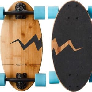 Eggboards Mini Longboard The Original - Bamboo Wood Cruiser Skateboard for Adults and Kids. Easy to Carry, Smooth to Ride