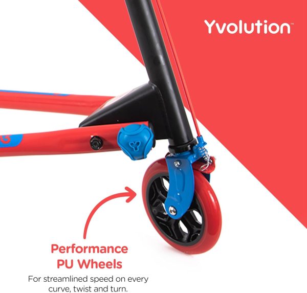 Yvolution Y Fliker Air A3 Drifting Scooter Foldable Swing Wiggle Scooter Self-Propelled Push Scooter for Boys and Girls Age 7+ Years Old