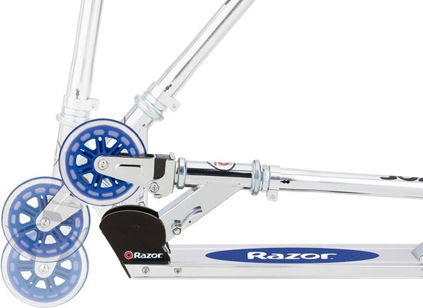 Razor A3 Kick Scooter for Kids - Larger Wheels, Front Suspension, Wheelie Bar, Lightweight, Foldable, and Adjustable Handlebars