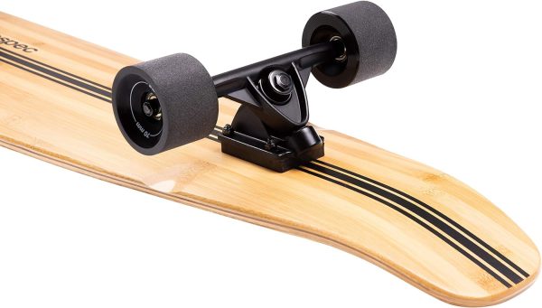 Retrospec Zed Longboard Skateboard Complete Cruiser | Bamboo & Canadian Maple Wood Cruiser w/ Reverse Kingpin Trucks for Commuting, Cruising, Carving & Downhill Riding