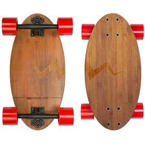 Eggboards Mini Longboard The Original - Bamboo Wood Cruiser Skateboard for Adults and Kids. Easy to Carry, Smooth to Ride