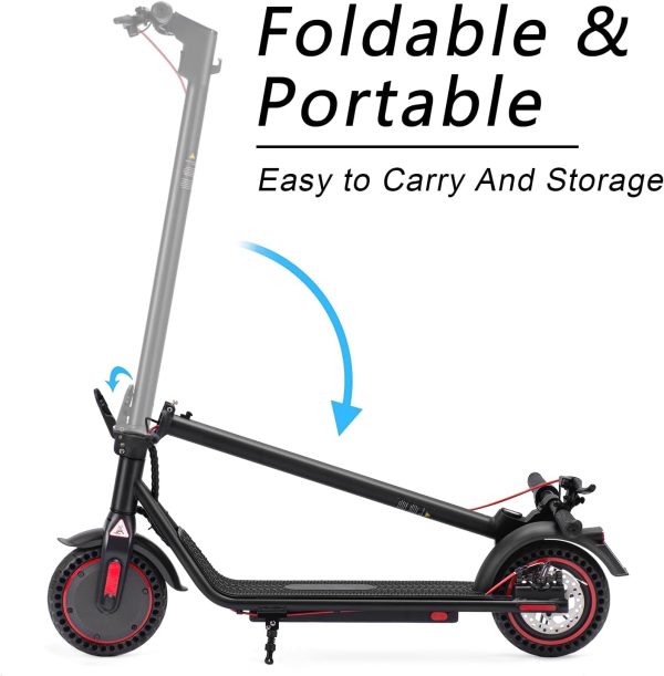 Electric Scooter Adults Peak 350W Motor, Up to 18 Miles Range, 19 Mph Folding Commute Electric Scooter for Adults with 8.5" Solid Tires, Dual Braking System and Smart App Control
