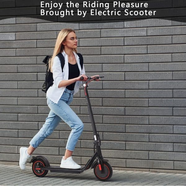 Electric Scooter Adults Peak 350W Motor, Up to 18 Miles Range, 19 Mph Folding Commute Electric Scooter for Adults with 8.5" Solid Tires, Dual Braking System and Smart App Control