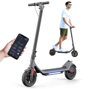 Smart Electric Scooter - Max 15.5/18.6mile Range, 9" Pneumatic Tire, 15.5mph Power by 250W/350W Moter, 220/250/265lbs, APP Digital Display and Cruise Control Foldable Escooter for Adult - A6003