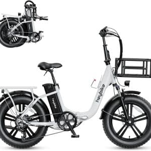 Heybike Ranger Electric Bike for Adults 500W (Peak 850W) Foldable Ebike with 48V 15Ah Removable Battery,20" x 4.0 Fat Tire Electric Bicycle Step-Thru Folding Ebikes for adults with Dual Shock Absorber