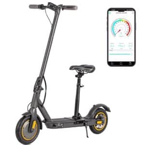 Electric Scooter for Adult, Max 25miles Range, 22mph Power by 750W Motor, Comfortable 10" Solid Tires and Wider Deck &Dual Brakes,Folding Commuter Electric Kick Scooter with Seat…