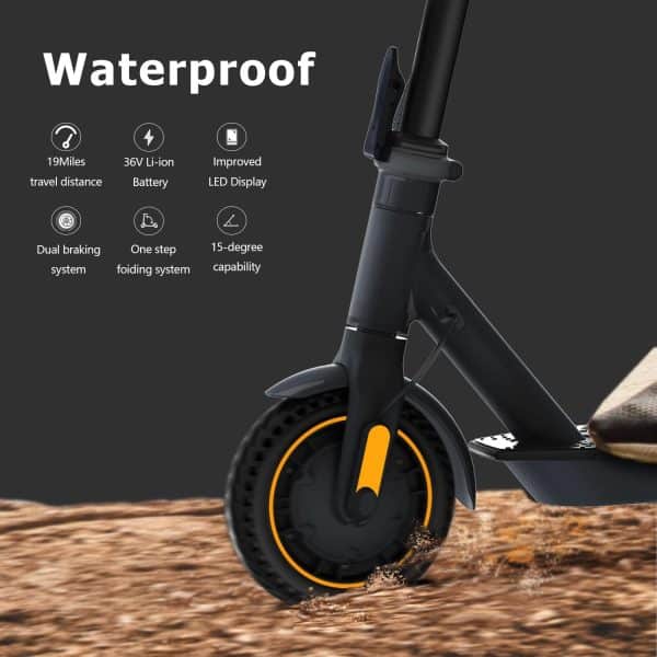Electric Scooter 10" Solid Tires 500W Motor -19 Mph Speed Foldable Electric Scooter for Adults,with Smart App,Aluminum Frame and Dual Brakes